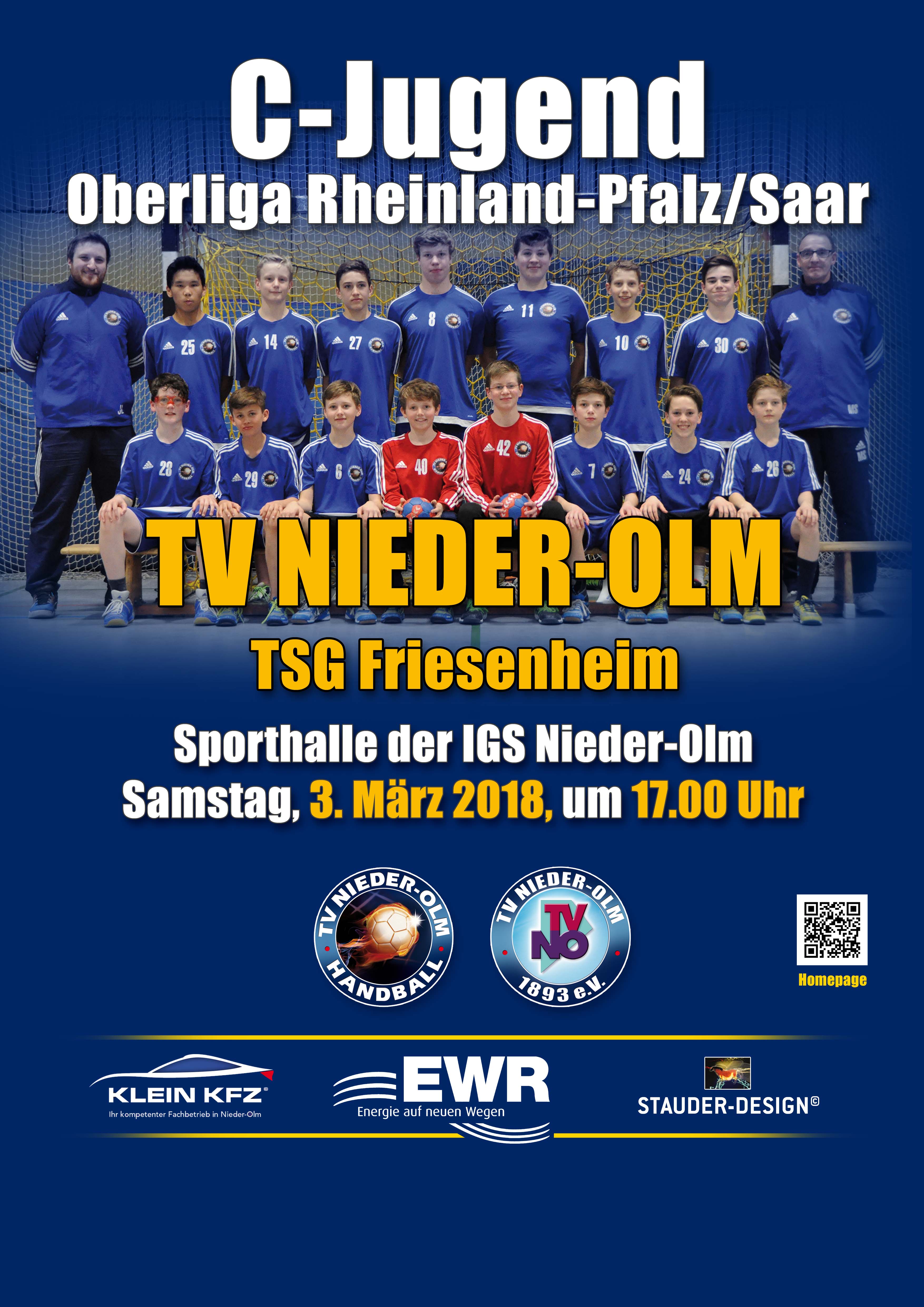 Vorbericht mC-Jugend Oberliga RPS: TV Nieder-Olm – TSG Friesenheim