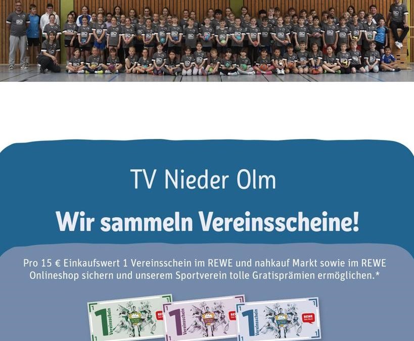Gemeinsam für unseren TV Nieder-Olm Vereinsscheine sammeln!